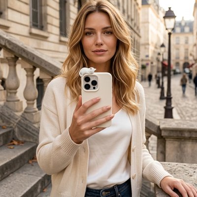 Coque antichoc blanc avec femme